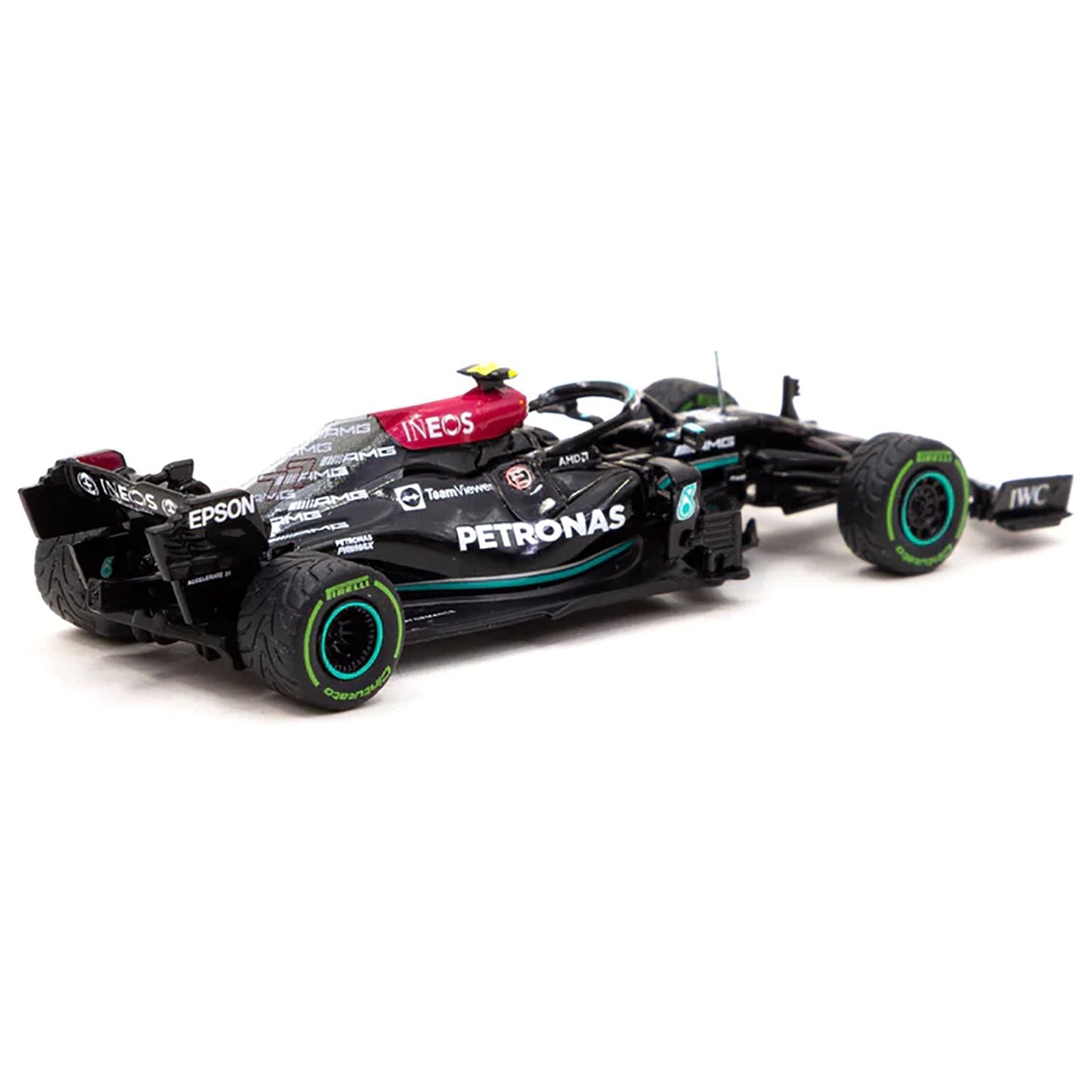 Mercedes - AMG F1 W12 E Performance 77 Valtteri Bottas Winner Formula One F1 Turkish GP (2021) with Number Board "Global64" Series 1/64 Diecast Model Car by Tarmac Works - Tarmac Works - ModelCars.com