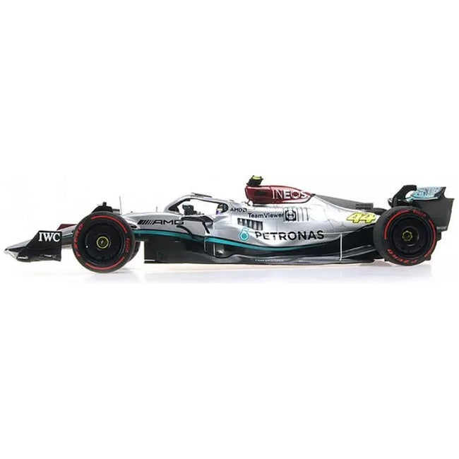 Mercedes - AMG F1 W13 E Performance 44 Lewis Hamilton 2nd Place Formula One F1 "Brazilian GP" (2022) with Driver Limited Edition to 336 pieces Worldwide 1/18 Diecast Model Car by Minichamps - Minichamps - ModelCars.com