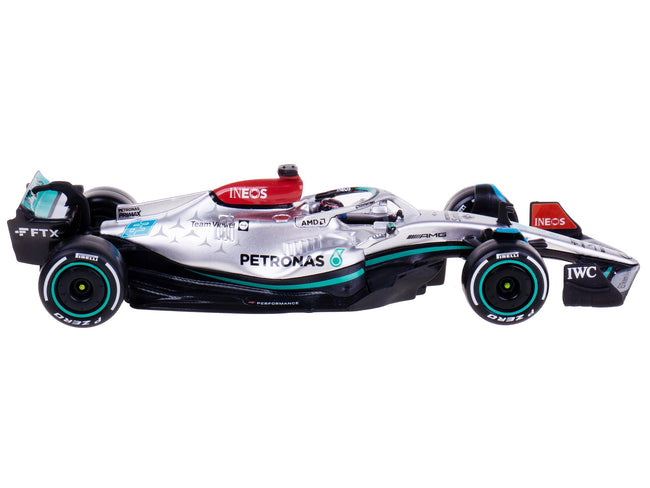 Mercedes-AMG F1 W13 E Performance #63 George Russell "F1 Formula One World Championship" (2022) with Display Case 1/43 Diecast Model Car by Bburago-Bburago-ModelCars.com