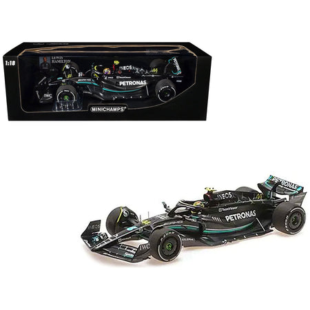 Mercedes - AMG F1 W14 E Performance 44 Lewis Hamilton "Petronas" Formula One F1 "Bahrain GP" (2023) with Driver Limited Edition to 540 pieces Worldwide 1/18 Diecast Model Car by Minichamps - Minichamps - ModelCars.com