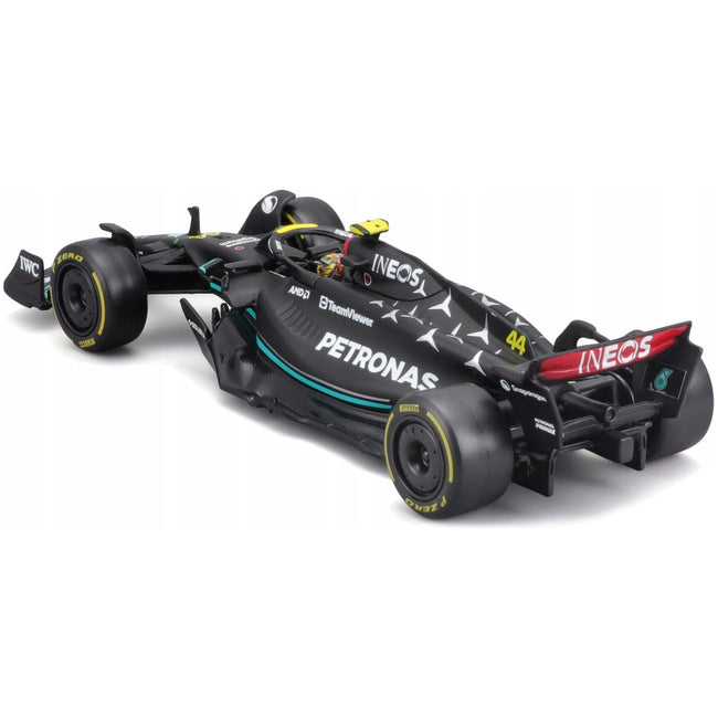 Mercedes - AMG F1 W14 E Performance 44 Lewis Hamilton "Petronas" "Formula One F1 World Championship" (2023) with Driver in Car 1/43 Diecast Model Car by Bburago - Bburago - ModelCars.com