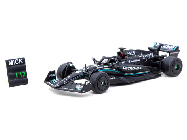 Mercedes-AMG F1 W14 E Performance #47 Mick Schumacher Formula One F1 "Spanish GP Tyre Testing" (2023) with Pit Board "Global64" Series 1/64 Diecast Model by Tarmac Works-Tarmac Works-ModelCars.com