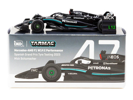 Mercedes-AMG F1 W14 E Performance #47 Mick Schumacher Formula One F1 "Spanish GP Tyre Testing" (2023) with Pit Board "Global64" Series 1/64 Diecast Model by Tarmac Works-Tarmac Works-ModelCars.com
