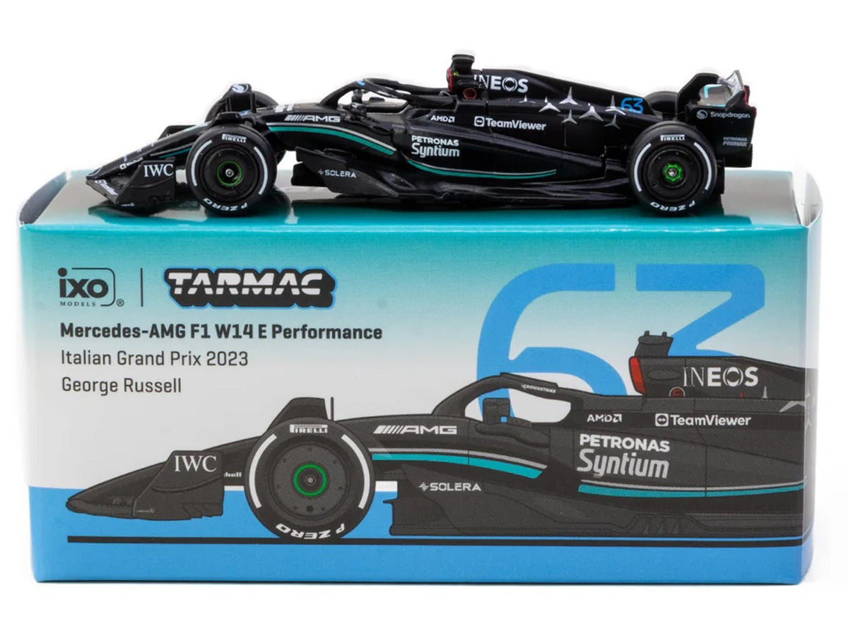 Mercedes-AMG F1 W14 E Performance 63 George Russell Formula One F1 "Italian GP" (2023) "Global64" Series 1/64 Diecast Model Car by Tarmac Works-Tarmac Works-ModelCars.com