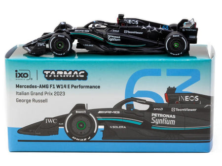 Mercedes-AMG F1 W14 E Performance 63 George Russell Formula One F1 "Italian GP" (2023) "Global64" Series 1/64 Diecast Model Car by Tarmac Works-Tarmac Works-ModelCars.com