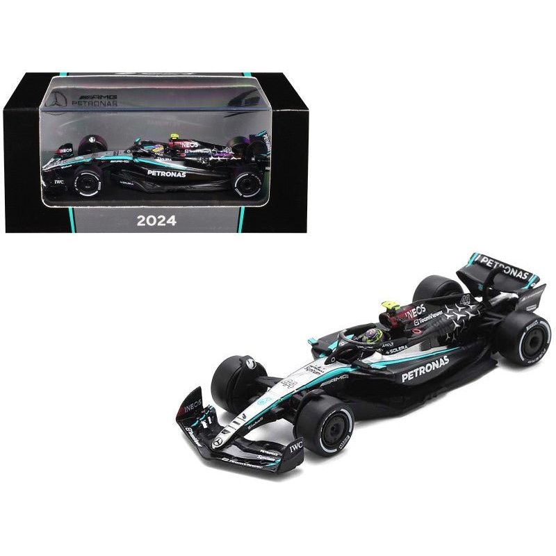 Mercedes - AMG F1 W15 E Performance 44 Lewis Hamilton "Petronas" Formula One F1 "Bahrain GP" (2024) 1/64 Diecast Model Car by Spark - Spark - ModelCars.com