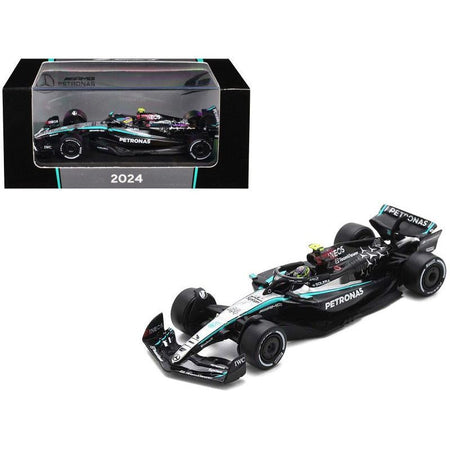 Mercedes - AMG F1 W15 E Performance 44 Lewis Hamilton "Petronas" Formula One F1 "Bahrain GP" (2024) 1/64 Diecast Model Car by Spark - Spark - ModelCars.com