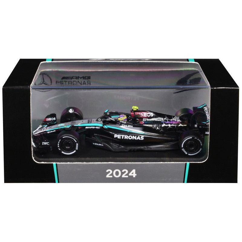 Mercedes - AMG F1 W15 E Performance 44 Lewis Hamilton "Petronas" Formula One F1 "Bahrain GP" (2024) 1/64 Diecast Model Car by Spark - Spark - ModelCars.com