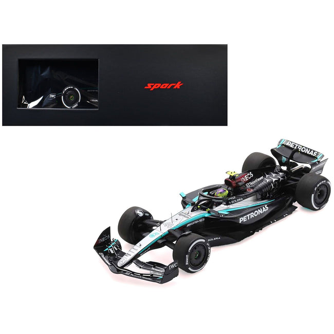Mercedes - AMG F1 W15 E Performance 44 Lewis Hamilton "Petronas" Formula One F1 "Bahrain GP" (2024) with Acrylic Display Case 1/18 Model Car by Spark - Spark - ModelCars.com