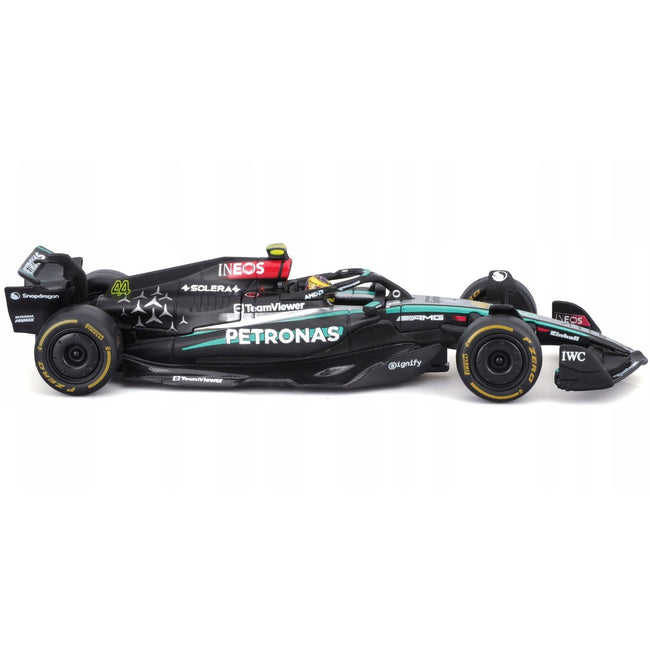 Mercedes-AMG F1 W15 E Performance #44 Lewis Hamilton "Petronas" Formula One F1 World Championship (2024) with Driver Figure and Display Case "Race" Series 1/43 Diecast Model Car by Bburago-Bburago-ModelCars.com