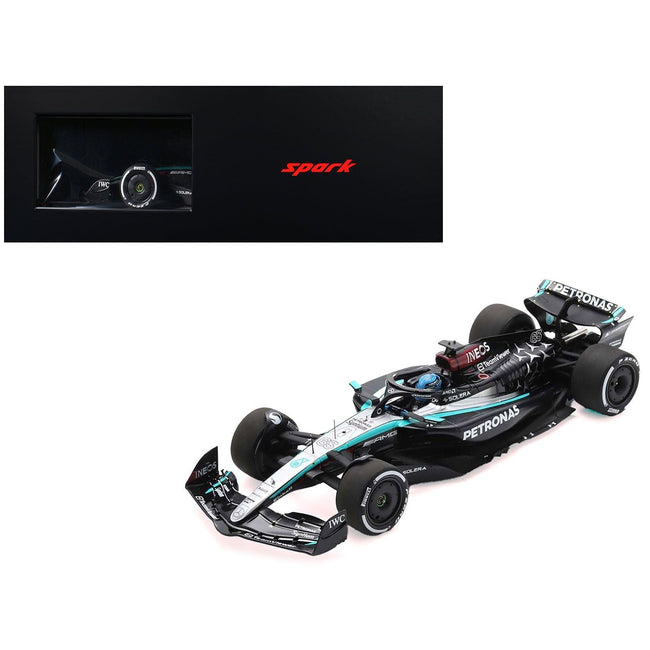 Mercedes-AMG F1 W15 E Performance #63 George Russell "Petronas" Formula One F1 "Bahrain GP" (2024) with Acrylic Display Case 1/18 Model Car by Spark-Spark-ModelCars.com