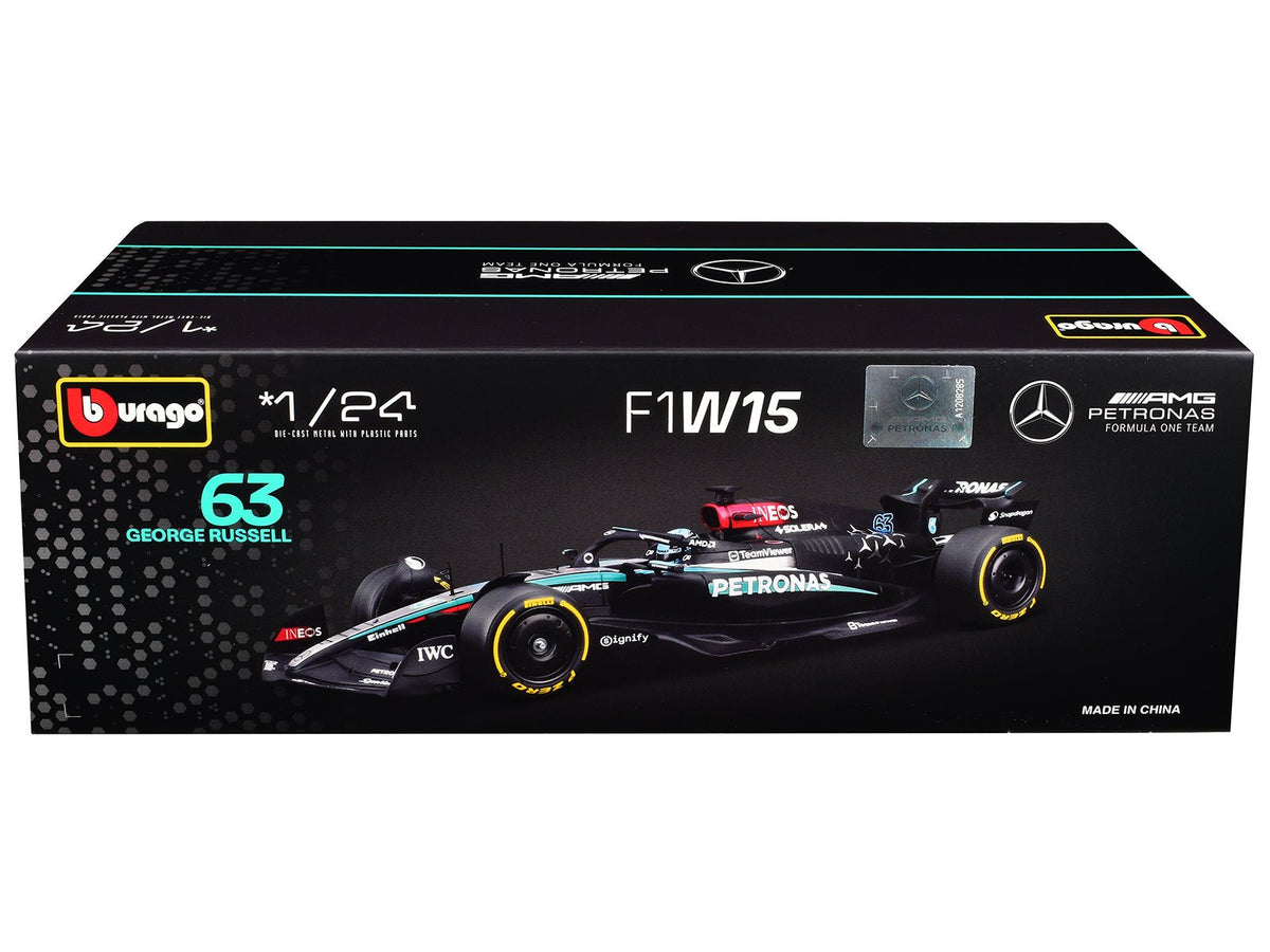 Mercedes-AMG F1 W15 E Performance 63 George Russell "Petronas" Formula One F1 "World Championship" (2024) 1/24 Diecast Model Car by Bburago-Bburago-ModelCars.com
