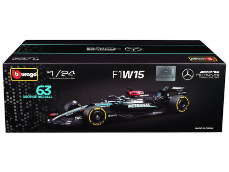 Mercedes-AMG F1 W15 E Performance 63 George Russell "Petronas" Formula One F1 "World Championship" (2024) 1/24 Diecast Model Car by Bburago-Bburago-ModelCars.com