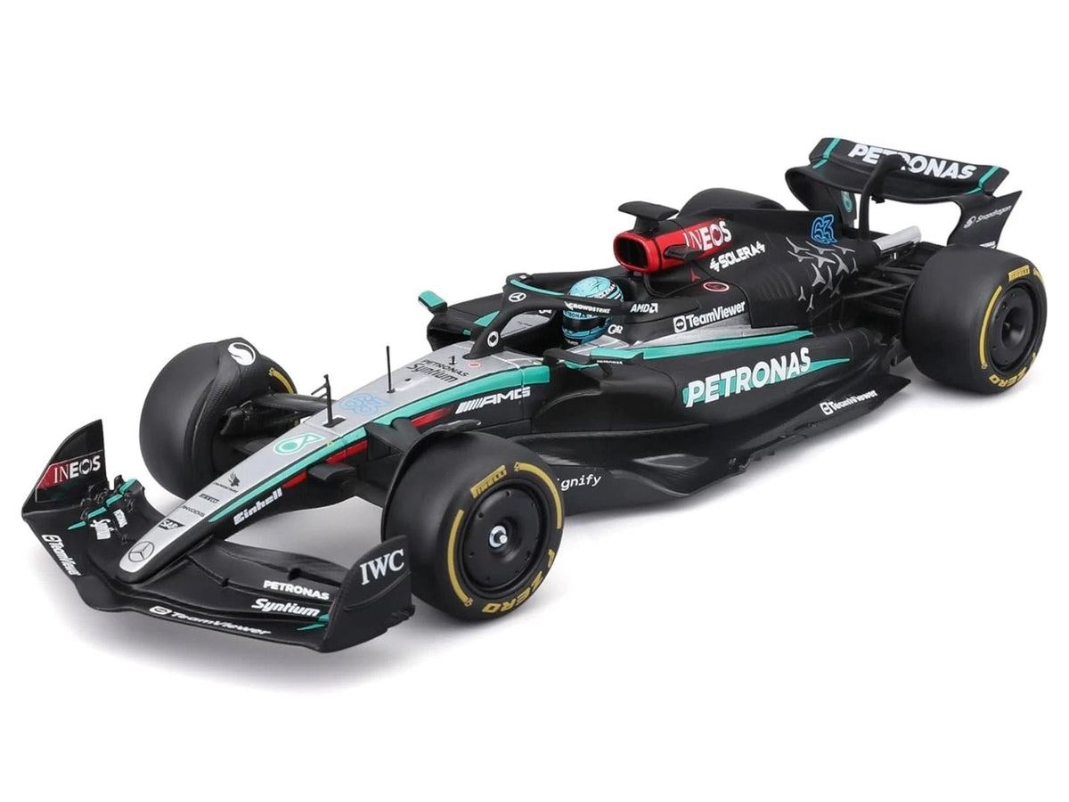 Mercedes-AMG F1 W15 E Performance 63 George Russell "Petronas" Formula One F1 "World Championship" (2024) 1/24 Diecast Model Car by Bburago-Bburago-ModelCars.com