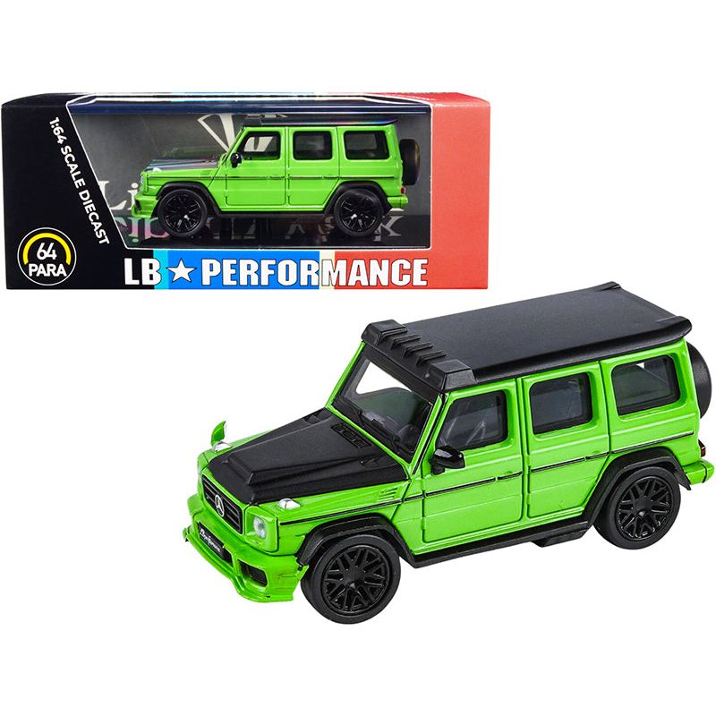 Mercedes - AMG G 63 LBWK Alien Green and Matt Black "LB Performance" 1/64 Diecast Model Car by Paragon - Paragon - ModelCars.com