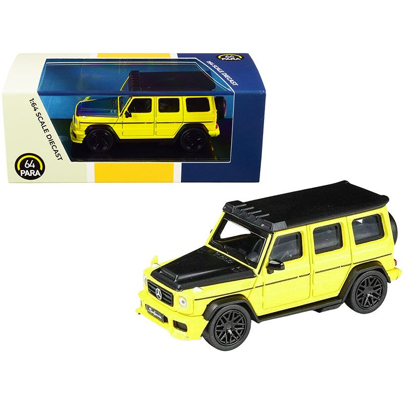 Mercedes AMG G63 Liberty Walk Wagon Bright Yellow with Black Hood and Top 1/64 Diecast Model Car by Paragon - Paragon - ModelCars.com