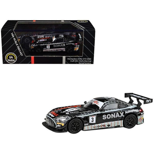 Mercedes-AMG GT3 #3 Chris Froggatt - Ian Loggie - Callum MacLeod "Ram Racing" 3rd Place "Gulf 12 Hours" (2021) 1/64 Diecast Model Car by Paragon Models-Paragon-ModelCars.com
