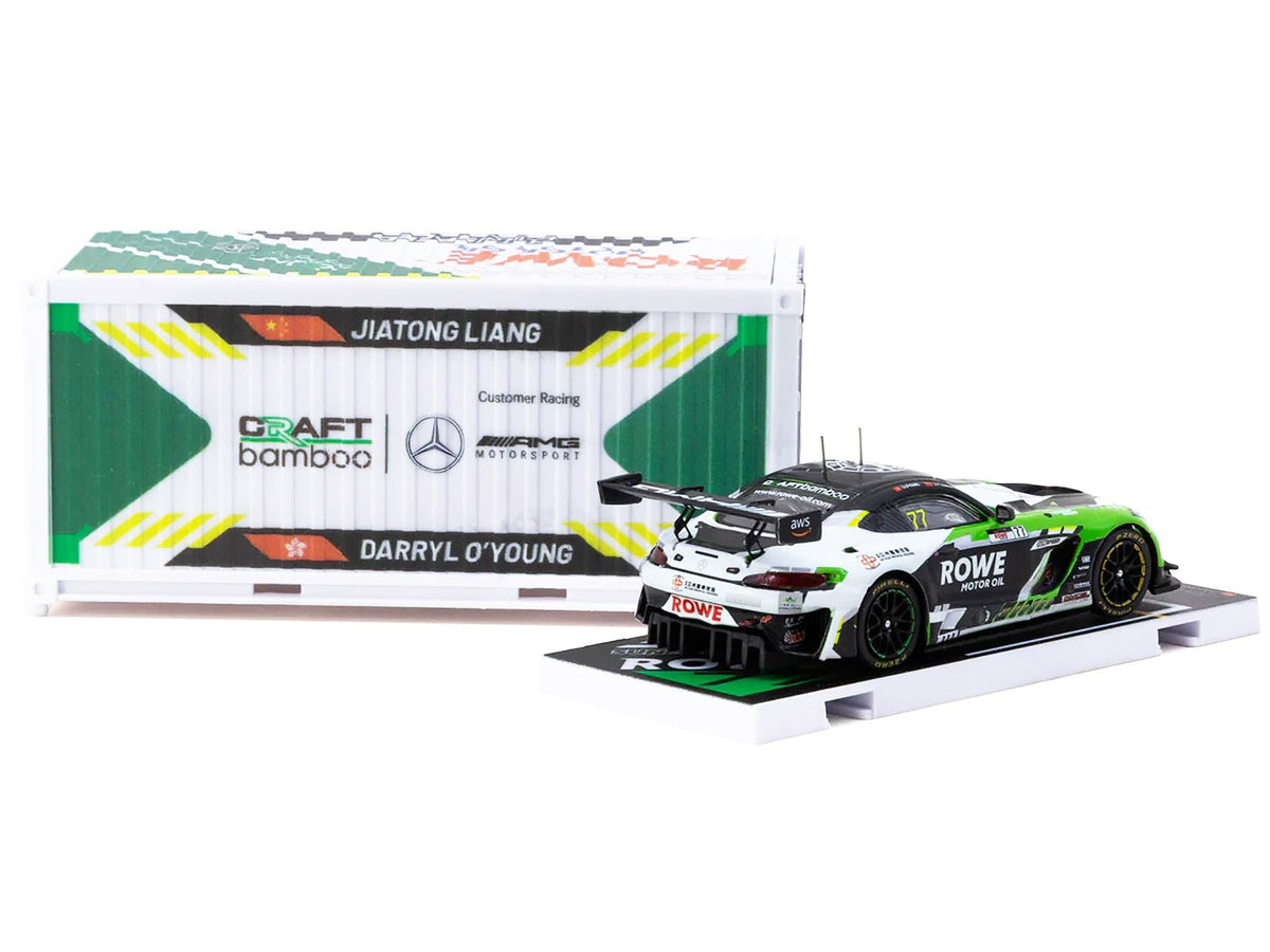 Mercedes-AMG GT3 77 Liang Jiatong - Darryl O'Young "Craft-Bamboo Racing" "GT World Challenge Asia 2025 - Beijing Season Finale" (2025) with Container Display Case "Hobby64" Series 1/64 Diecast Model Car by Tarmac Works-Tarmac Works-ModelCars.com