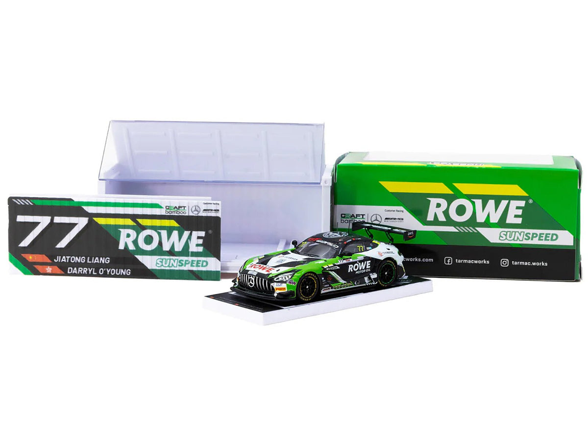 Mercedes-AMG GT3 77 Liang Jiatong - Darryl O'Young "Craft-Bamboo Racing" "GT World Challenge Asia 2025 - Beijing Season Finale" (2025) with Container Display Case "Hobby64" Series 1/64 Diecast Model Car by Tarmac Works-Tarmac Works-ModelCars.com