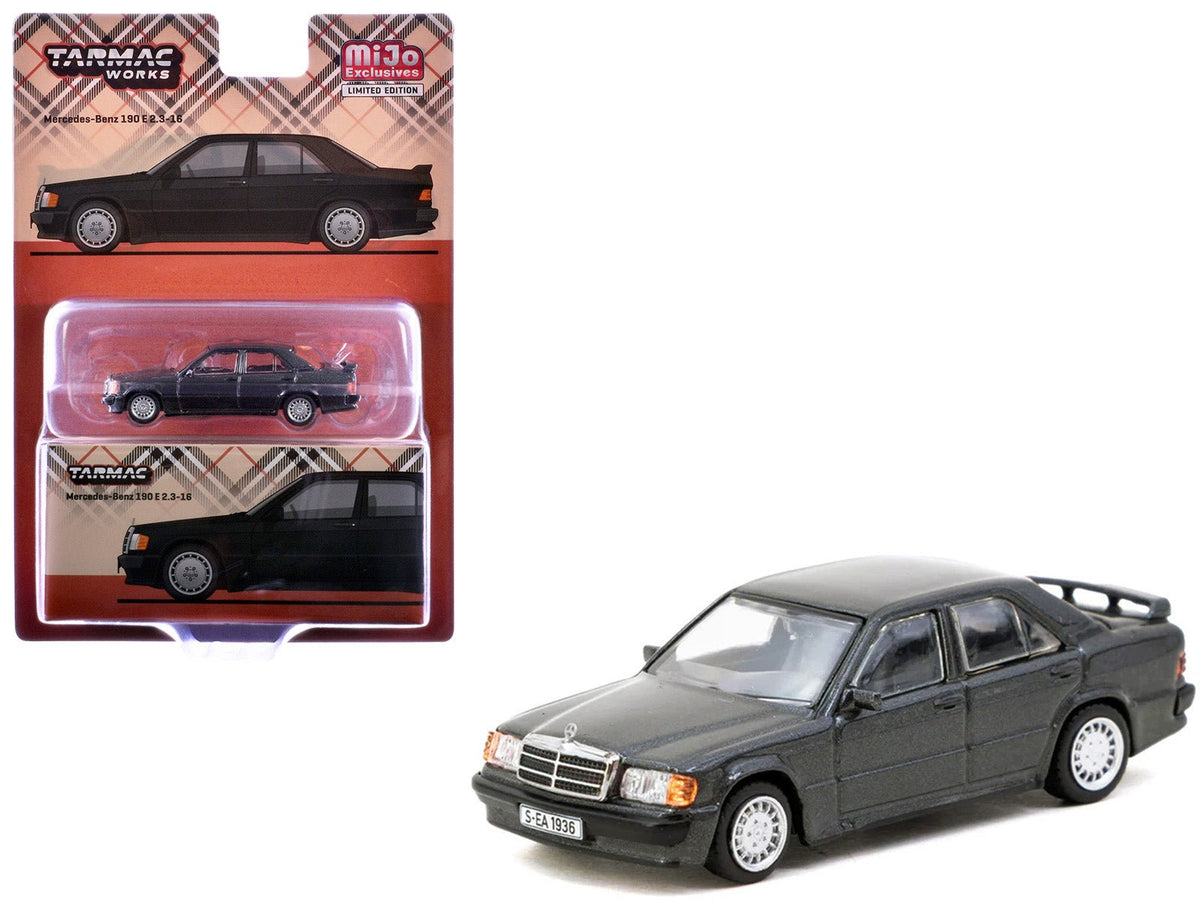 Mercedes-Benz 190 E 2.3-16 Blue-Black Metallic "Global64" Series 1/64 Diecast Model Car by Tarmac Works-Tarmac Works-ModelCars.com