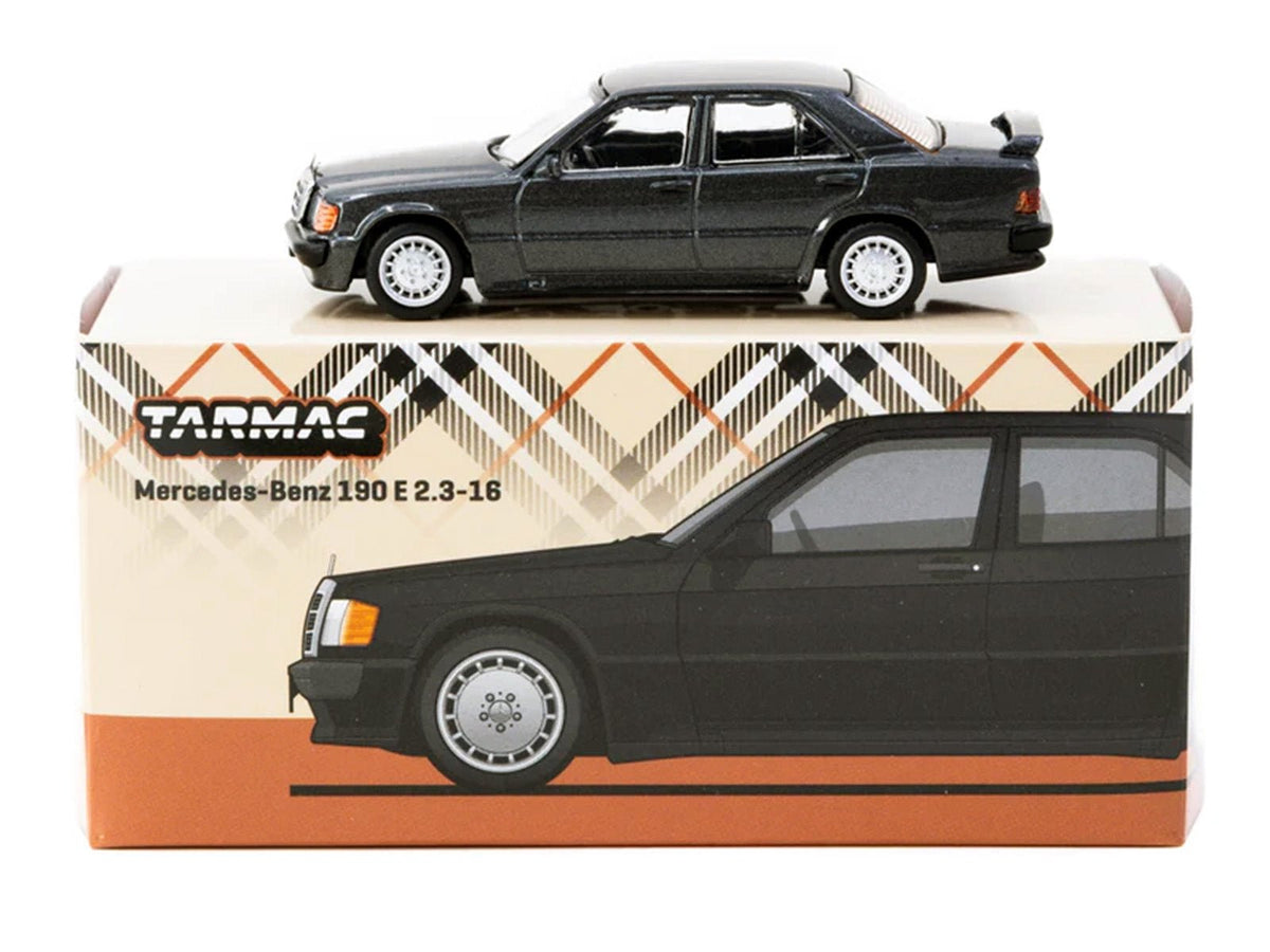 Mercedes-Benz 190 E 2.3-16 Blue-Black Metallic "Global64" Series 1/64 Diecast Model Car by Tarmac Works-Tarmac Works-ModelCars.com