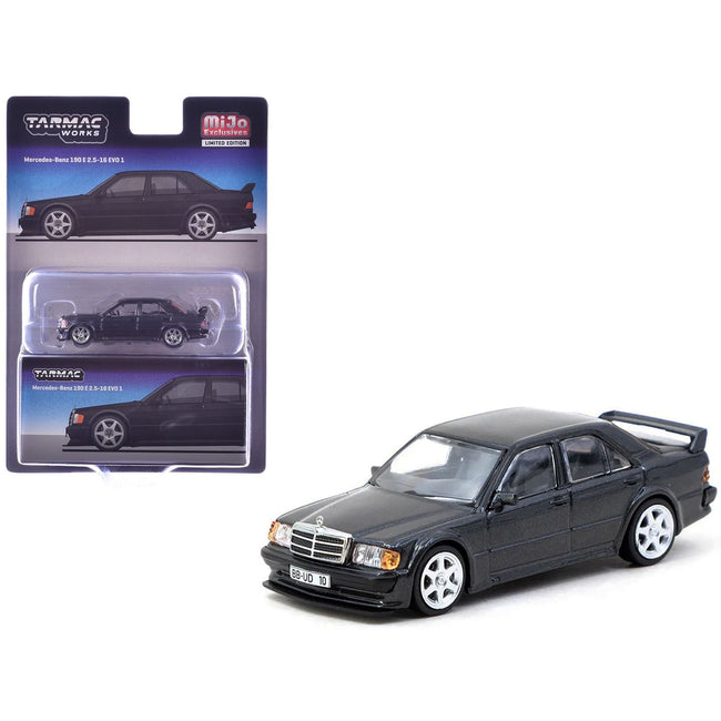 Mercedes-Benz 190 E 2.5-16 EVO 1 Blue-Black Metallic "Global64" Series 1/64 Diecast Model by Tarmac Works-Tarmac Works-ModelCars.com