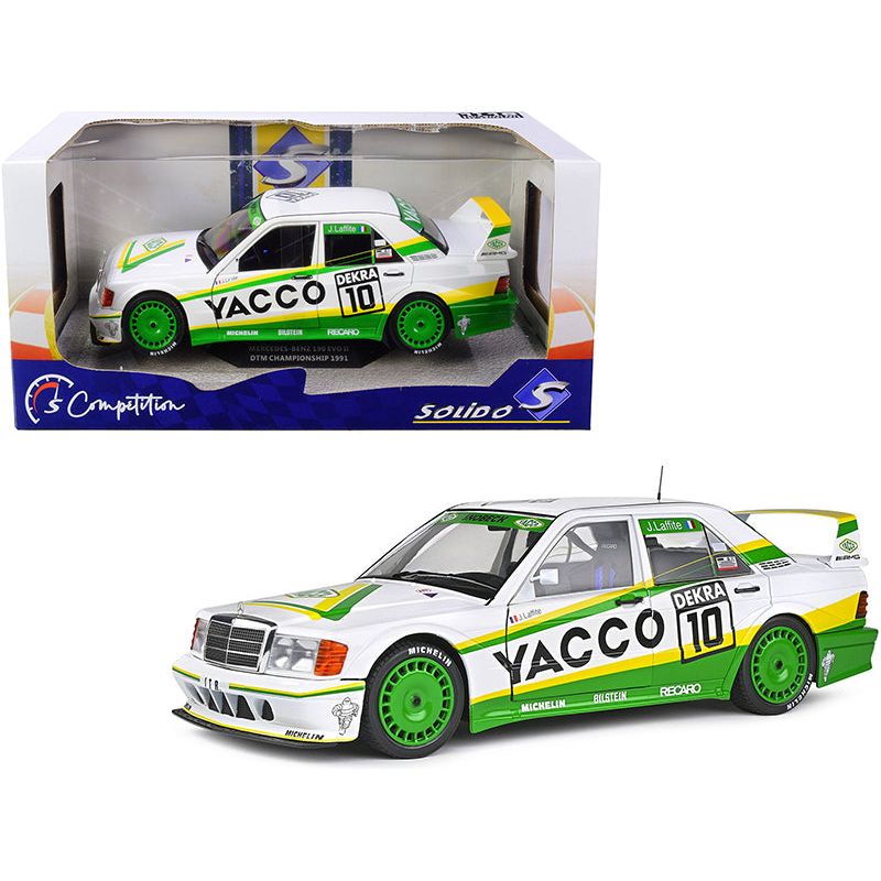 Mercedes Benz 190 EVO II 10 Jacques Laffite "Yacco" DTM Deutsche Tourenwagen Masters (1991) "Competition" Series 1/18 Diecast Model Car by Solido - Solido - ModelCars.com