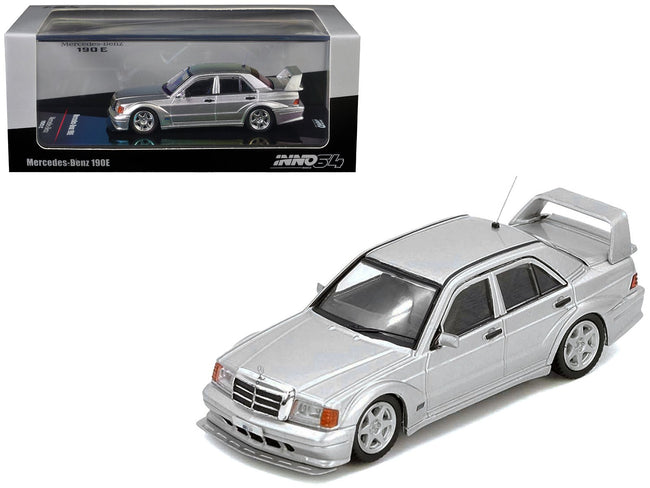 Mercedes-Benz 190E 2.5-16 Evolution II Silver Metallic 1/64 Diecast Model Car by Inno Models-Inno Models-ModelCars.com