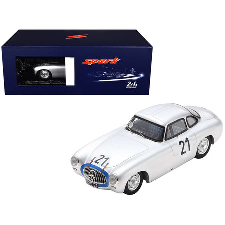 Mercedes - Benz 300 SL 21 Hermann Lang - Fritz Riess "Daimler - Benz A.G." Winner "24 Hours of Le Mans" (1952) with Acrylic Display Case 1/18 Model Car by Spark - Spark - ModelCars.com