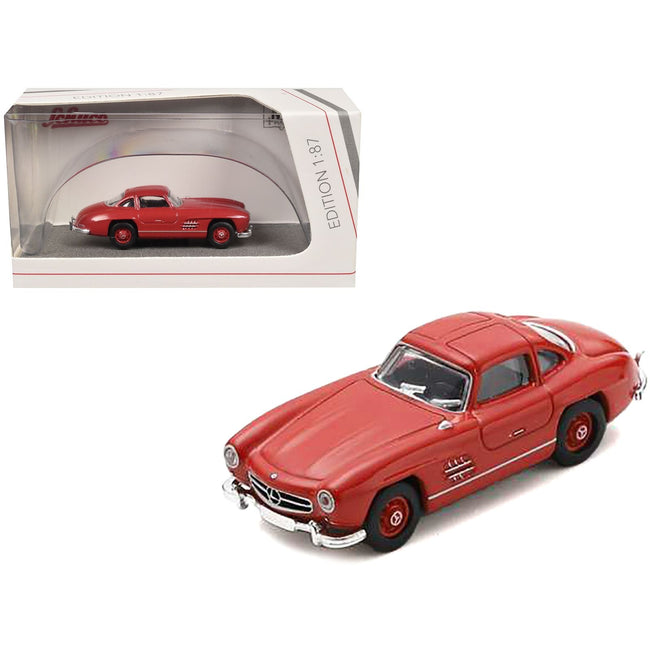 Mercedes-Benz 300 SL Gullwing Coupe Red 1/87 (HO) Diecast Model Car by Schuco-Schuco-ModelCars.com
