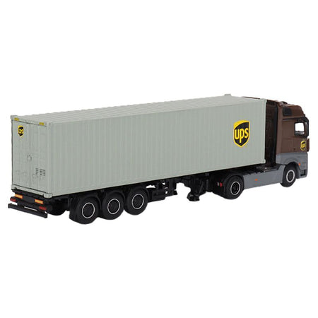 Mercedes-Benz Actros with 40' Container "UPS Europe" Brown and Gray 1/64 Diecast Model by Mini GT-Mini GT-ModelCars.com