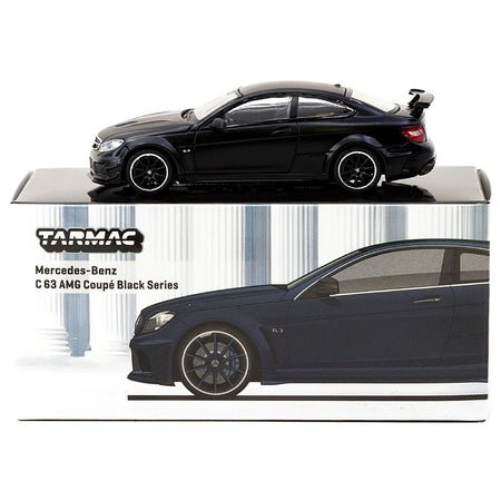Mercedes - Benz C 63 AMG Coupe Black Series Matt Black "Global64" Series 1/64 Diecast Model by Tarmac Works - Tarmac Works - ModelCars.com