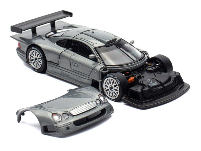 Mercedes-Benz CLK GTR Raw Metal 1/64 Diecast Model Car by Pop Race-Pop Race-ModelCars.com