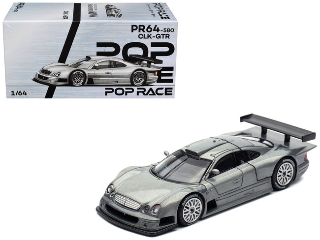 Mercedes-Benz CLK GTR Raw Metal 1/64 Diecast Model Car by Pop Race-Pop Race-ModelCars.com