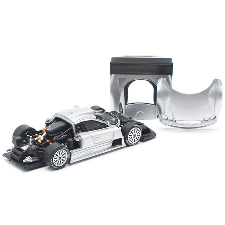 Mercedes - Benz CLK GTR Silver Metallic 1/64 Diecast Model Car by Pop Race - Pop Race - ModelCars.com