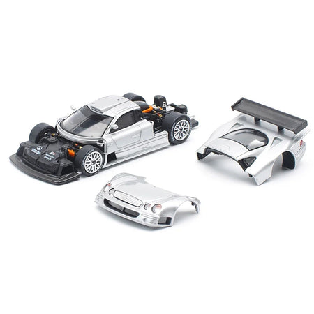 Mercedes - Benz CLK GTR Silver Metallic 1/64 Diecast Model Car by Pop Race - Pop Race - ModelCars.com