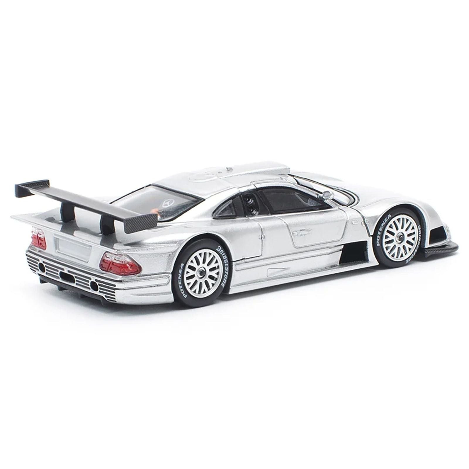 Mercedes - Benz CLK GTR Silver Metallic 1/64 Diecast Model Car by Pop Race - Pop Race - ModelCars.com