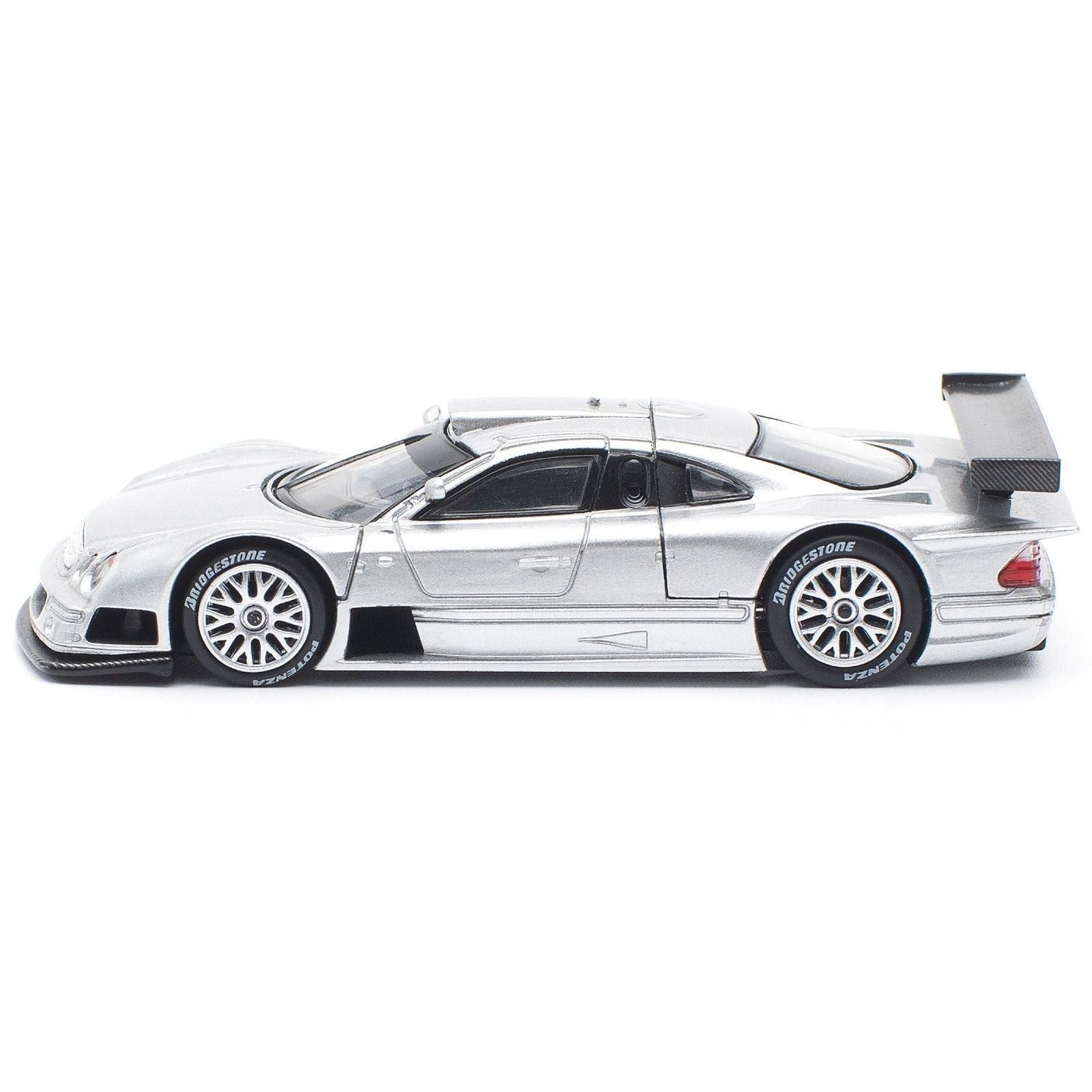 Mercedes - Benz CLK GTR Silver Metallic 1/64 Diecast Model Car by Pop Race - Pop Race - ModelCars.com