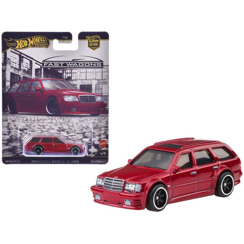 Mercedes-Benz E 36 AMG Red Metallic "Fast Wagons" Series Diecast Model Car by Hot Wheels-Hotwheels-ModelCars.com