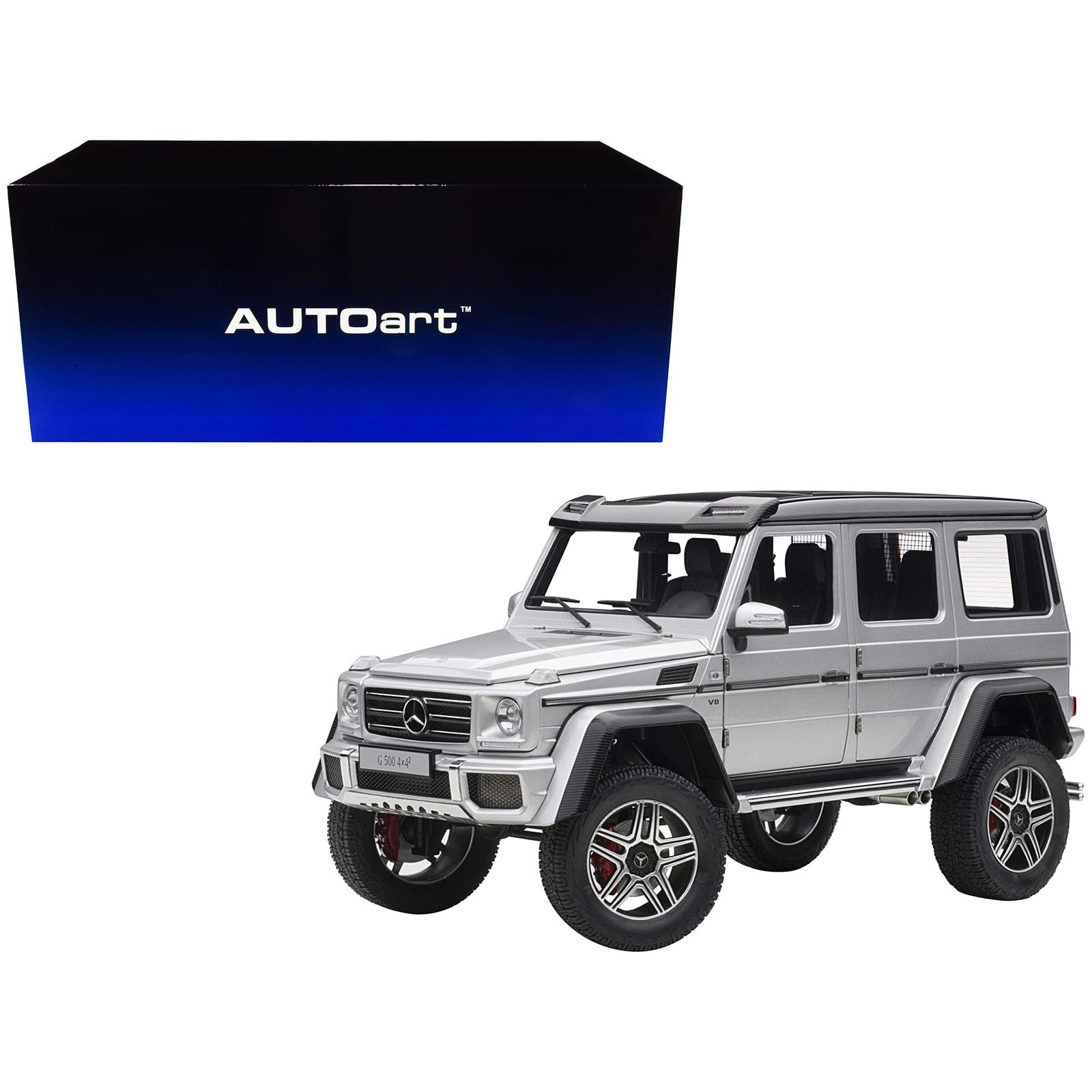 Mercedes Benz G500 4X4 2 Silver 1/18 Model Car by Autoart - Autoart - ModelCars.com