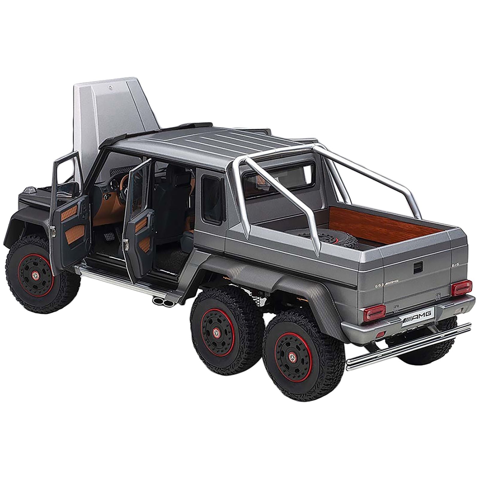 Mercedes Benz G63 AMG 6x6 Designo Platinum Magno Gray Metallic with Carbon Accents 1/18 Model Car by Autoart - Autoart - ModelCars.com