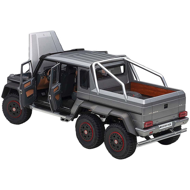 Mercedes Benz G63 AMG 6x6 Designo Platinum Magno Gray Metallic with Carbon Accents 1/18 Model Car by Autoart - Autoart - ModelCars.com