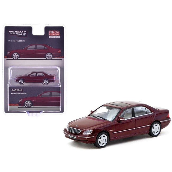 Mercedes - Benz S 55 AMG Bordeaux Red Metallic "Global64" Series 1/64 Diecast Model by Tarmac Works - Tarmac Works - ModelCars.com