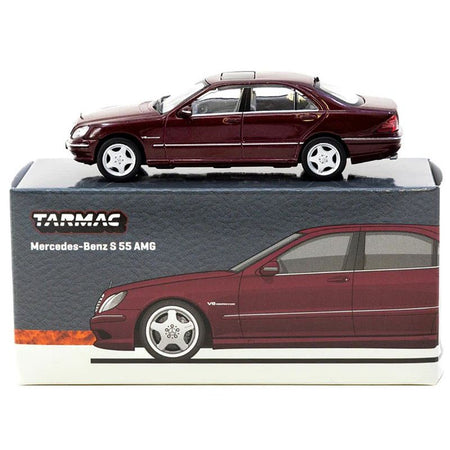 Mercedes-Benz S 55 AMG Bordeaux Red Metallic "Global64" Series 1/64 Diecast Model by Tarmac Works-Tarmac Works-ModelCars.com