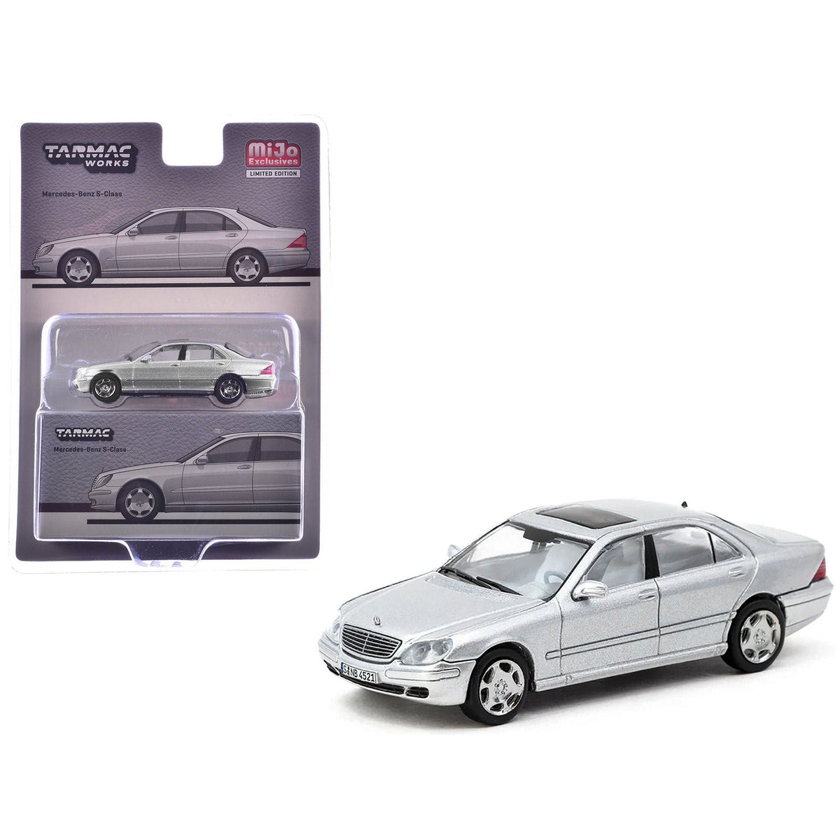 Mercedes-Benz S-Class Brilliant Silver Metallic "Global64" Series 1/64 Diecast Model by Tarmac Works-Tarmac Works-ModelCars.com