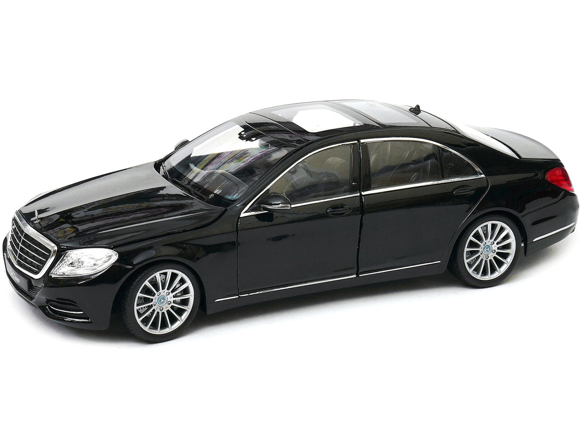 Mercedes Benz S Class with Sunroof Black "NEX Models" 1/24 Diecast Model Car by Welly-Welly-ModelCars.com