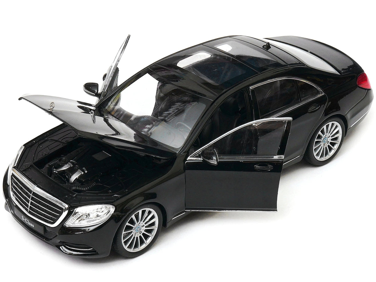 Mercedes Benz S Class with Sunroof Black "NEX Models" 1/24 Diecast Model Car by Welly-Welly-ModelCars.com