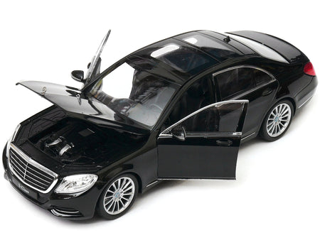 Mercedes Benz S Class with Sunroof Black "NEX Models" 1/24 Diecast Model Car by Welly-Welly-ModelCars.com