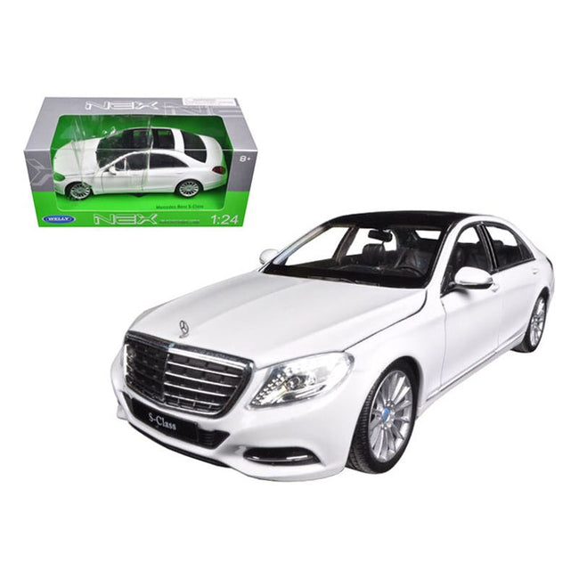 Mercedes Benz S Class with Sunroof White "NEX Models" 1/24 Diecast Model Car by Welly - Welly - ModelCars.com