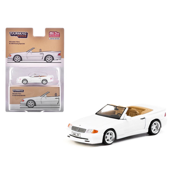 Mercedes-Benz SL 500 Koenig Specials Convertible White "Global64" Series 1/64 Diecast Model by Tarmac Works-Tarmac Works-ModelCars.com